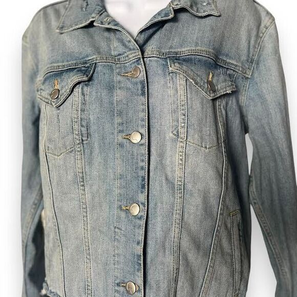 JOE'S Jean Jacket Women's Sz S Blue Cutoff Boyfriend Button Up Country W… - Picture 7 of 16